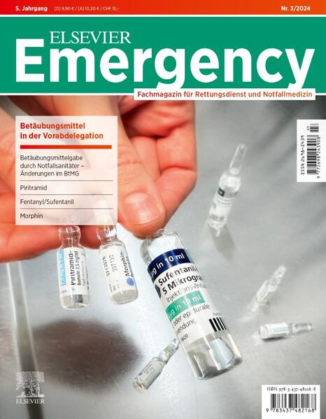 ELSEVIER Emergency. Betäubungsmittel in der Vorabdelegation. 3/2024: Fachmagazin für Rettungsdienst und Notfallmedizin