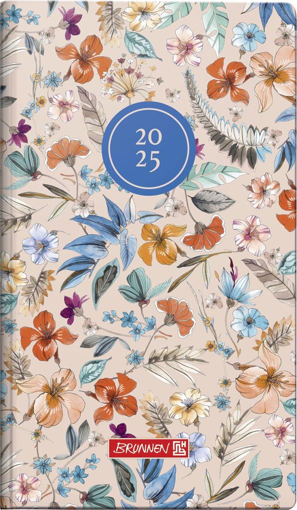 Brunnen 1075615025 Taschenkalender Modell 756 (2025) Botanical| 2 Seiten = 1 Woche| A6| 144 Seiten| Grafik-Einband| bunt