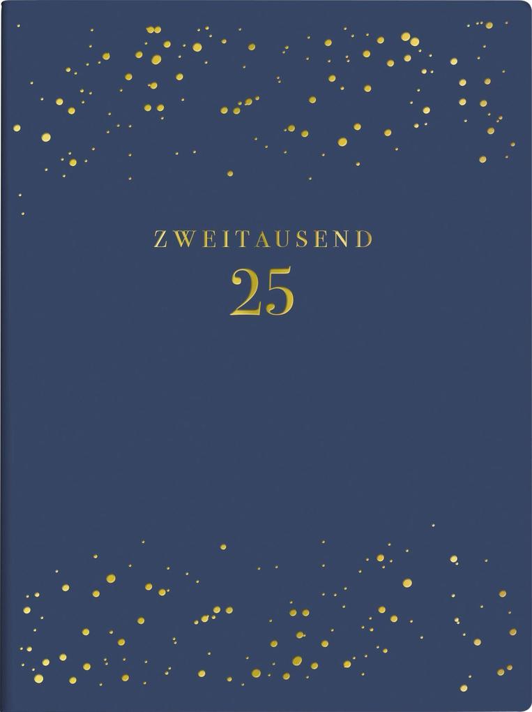 rido/idé 7013603025 Taschenkalender Young Line Mini (2025) Starry Night| 2 Seiten = 1 Woche| A6| 160 Seiten| Kunstleder-Einband| dunkelblau