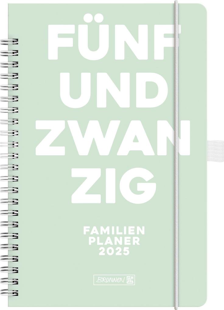 Brunnen 1070290035 Buchkalender Familienplaner (2025) Fünfundzwanzig| 2 Seiten = 1 Woche| A5| 192 Seiten| Hardcover| mint