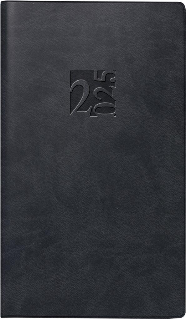 rido/idé 7016903015 Taschenkalender Modell Taschenplaner int. (2025)| 2 Seiten = 1 Woche| A6| 144 Seiten| Kunstleder-Einband| schwarz