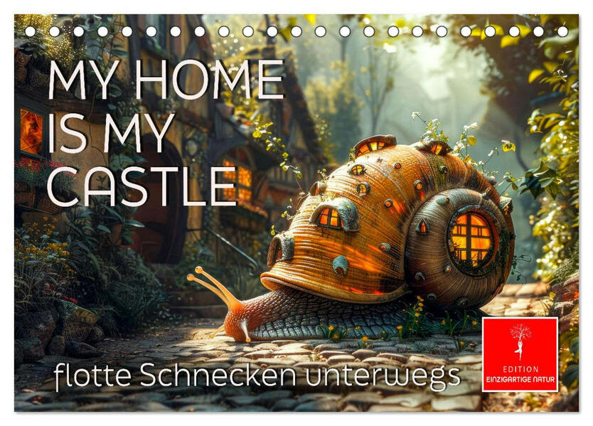 My home is my castle - flotte Schnecken unterwegs (Tischkalender 2025 DIN A5 quer) CALVENDO Monatskalender