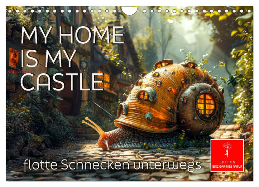 My home is my castle - flotte Schnecken unterwegs (Wandkalender 2025 DIN A4 quer) CALVENDO Monatskalender