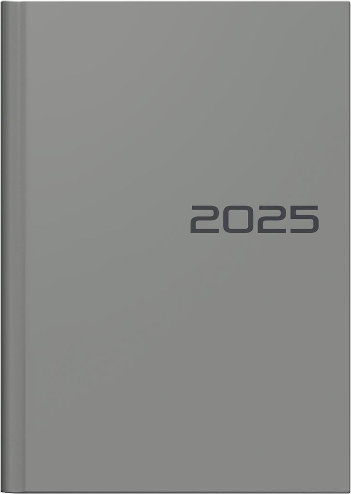 Brunnen 1079661635 Buchkalender Modell 796 (2025)| 2 Seiten = 1 Woche| A5| 128 Seiten| Balacron-Einband| grau