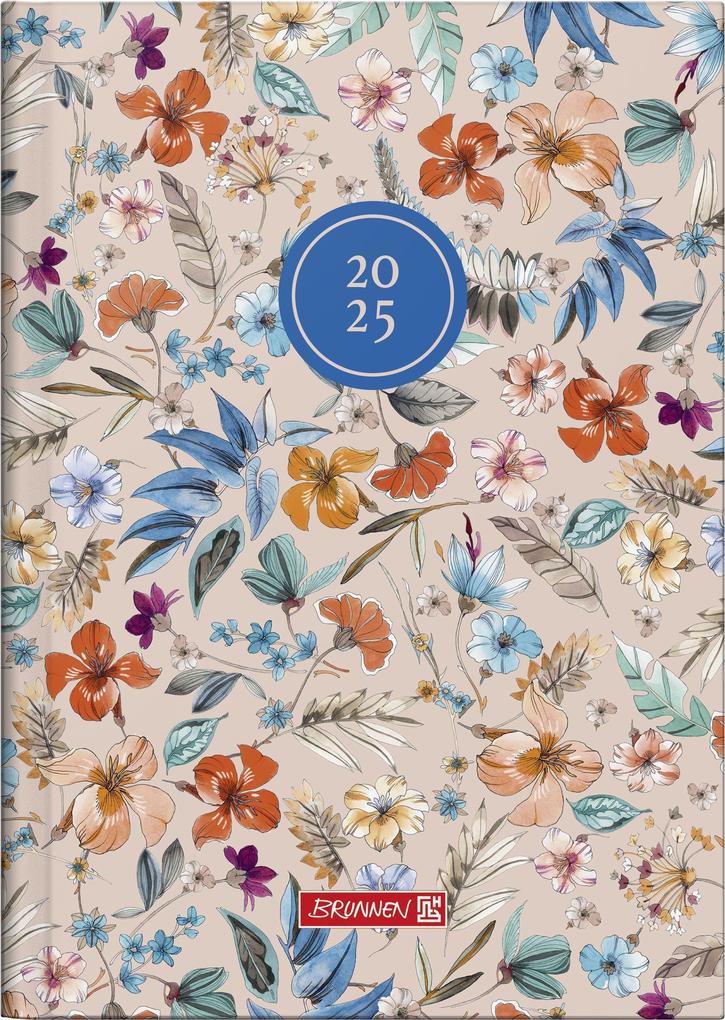 Brunnen 1079615015 Buchkalender Modell 796 (2025) Botanical| 2 Seiten = 1 Woche| A5| 128 Seiten| Grafik-Einband| bunt