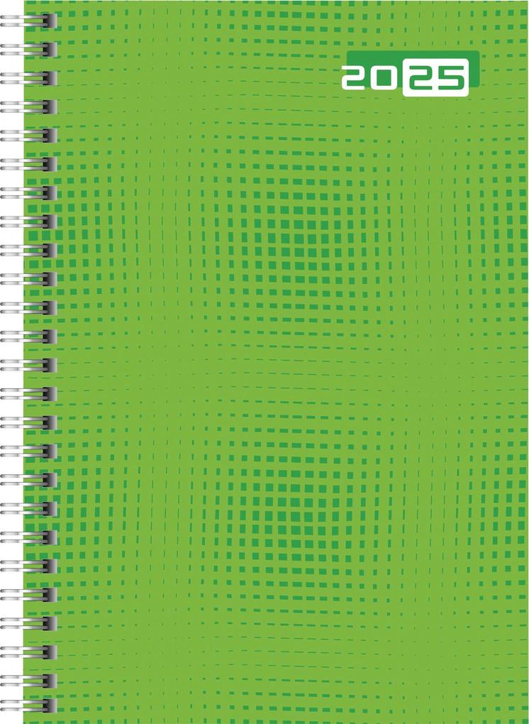 rido/idé 7021007015 Buchkalender Modell futura 2 (2025)| 2 Seiten = 1 Woche| A5| 160 Seiten| Grafik-Einband| grün