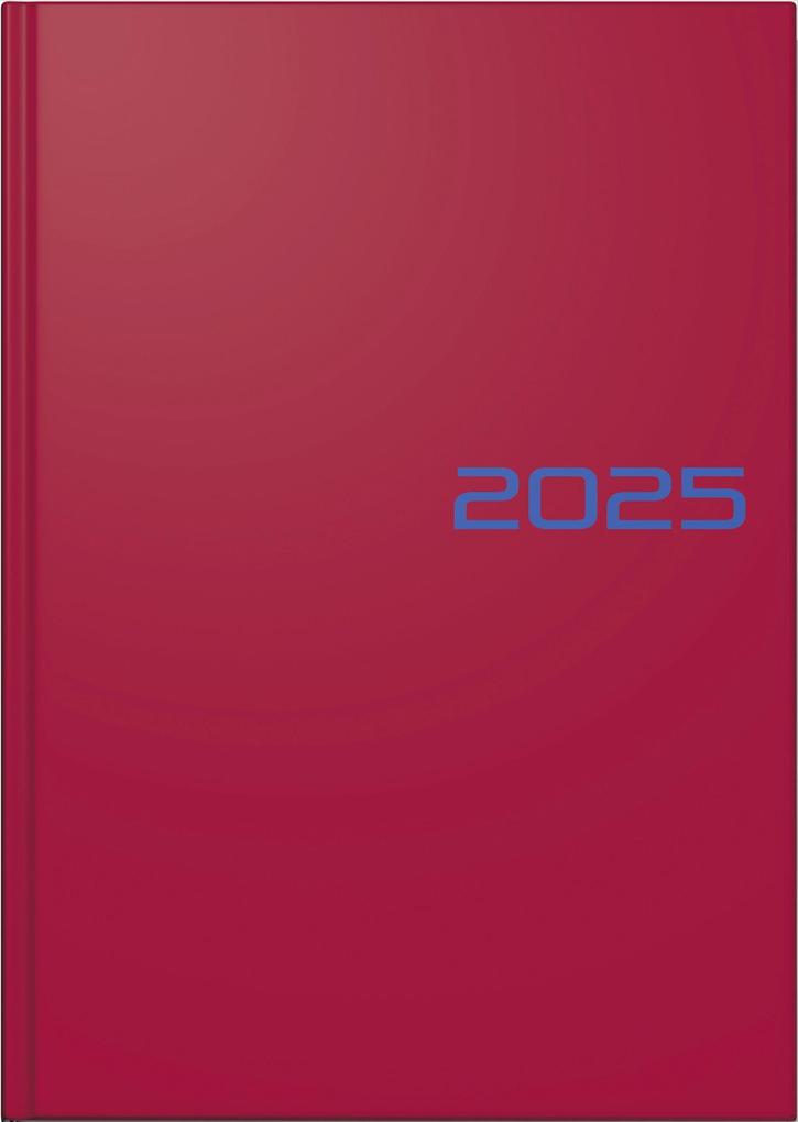 Brunnen 1079561015 Buchkalender Modell 795 (2025)| 1 Seite = 1 Tag| A5| 352 Seiten| Balacron-Einband| rot