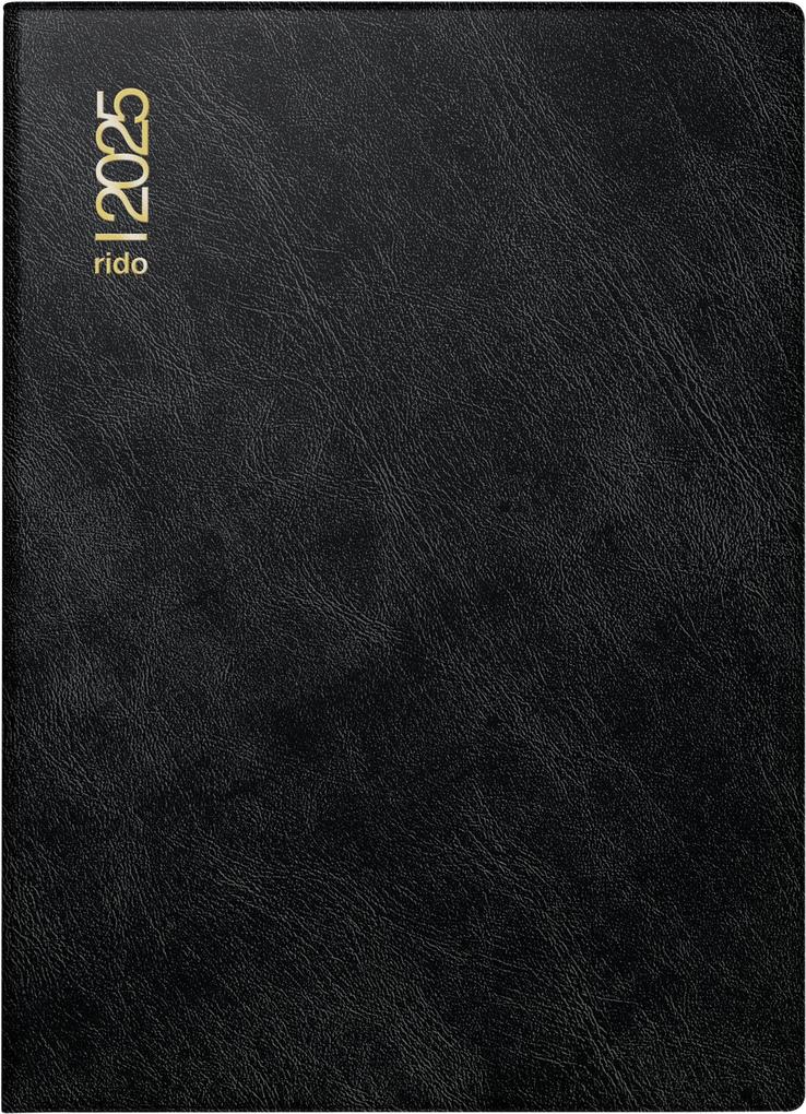 rido/idé 7018242905 Taschenkalender Modell Technik III (2025)| 1 Seite = 1 Tag| A6| 384 Seiten| Schaumfolien-Einband Catana| schwarz
