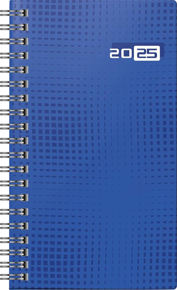 rido/idé 7016907025 Taschenkalender Modell Taschenplaner int. (2025)| 2 Seiten = 1 Woche| A6| 144 Seiten| Grafik-Einband| blau