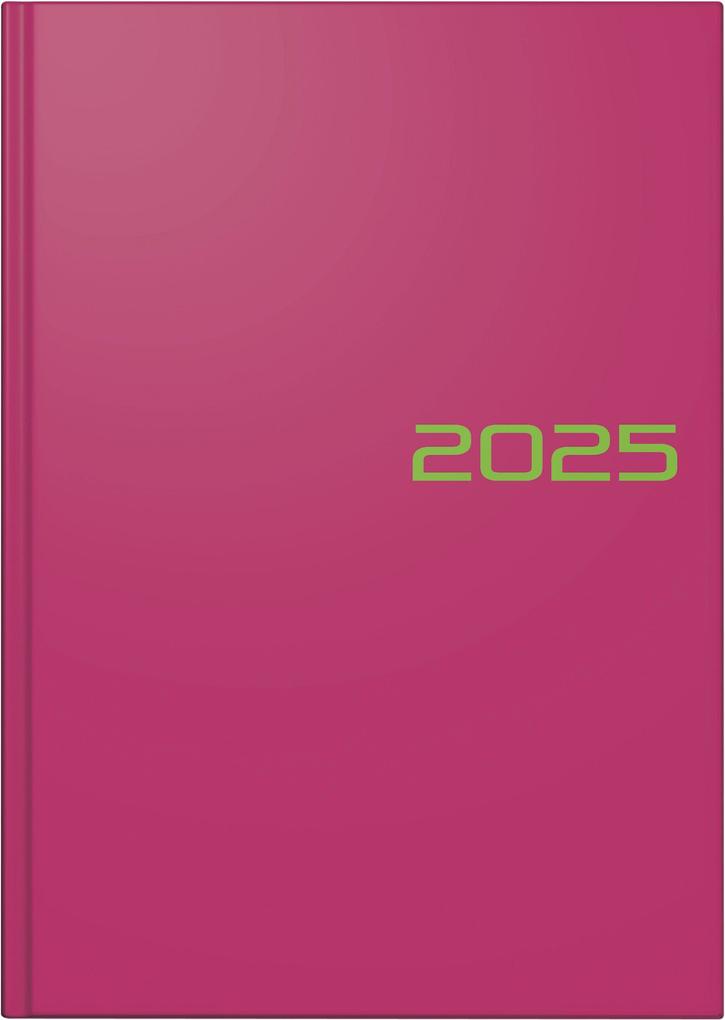 Brunnen 1079561645 Buchkalender Modell 795 (2025)| 1 Seite = 1 Tag| A5| 352 Seiten| Balacron-Einband| pink