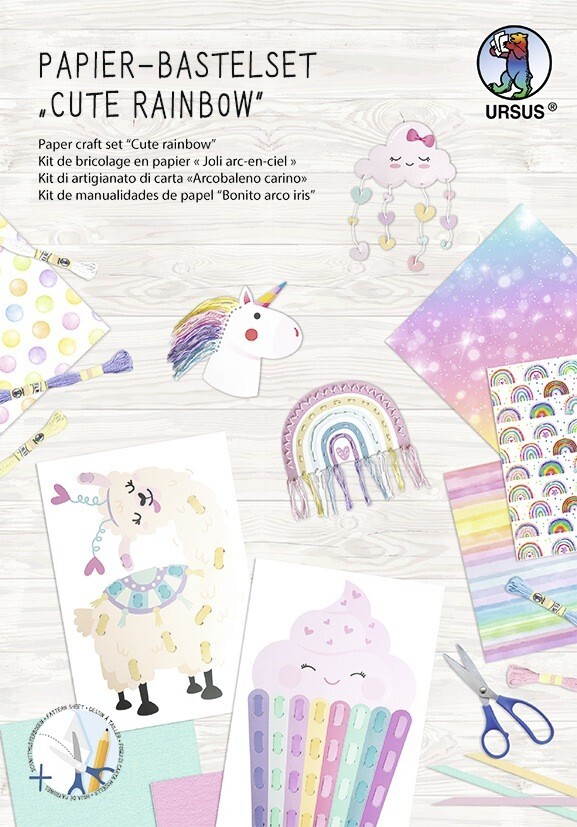 URSUS Kinder-Bastelsets Papier-Bastelset Cute rainbow
