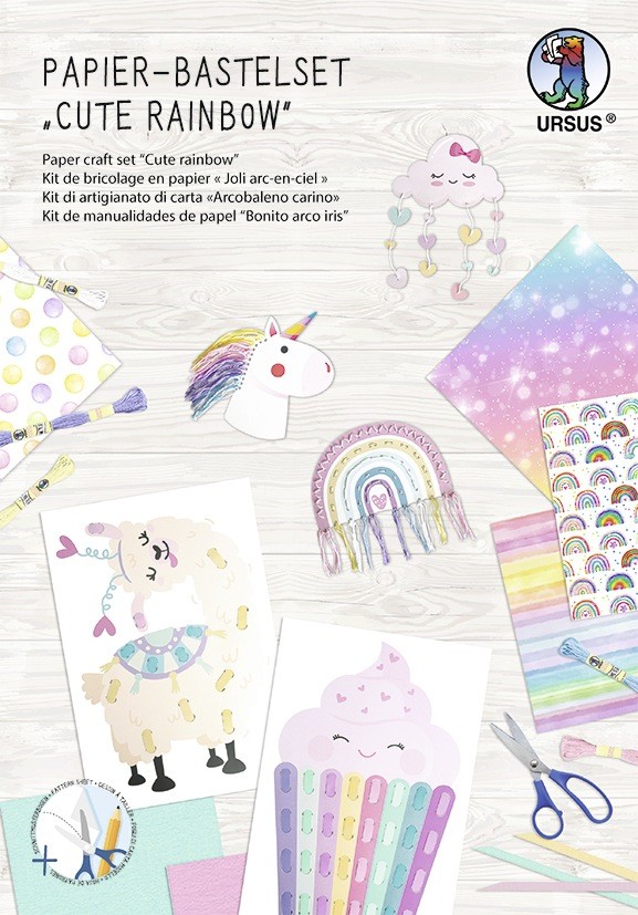 URSUS Kinder-Bastelsets Papier-Bastelset 'Cute rainbow'