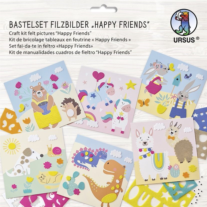 URSUS Kinder-Bastelsets Bastelset Filzbilder 'Happy friends'