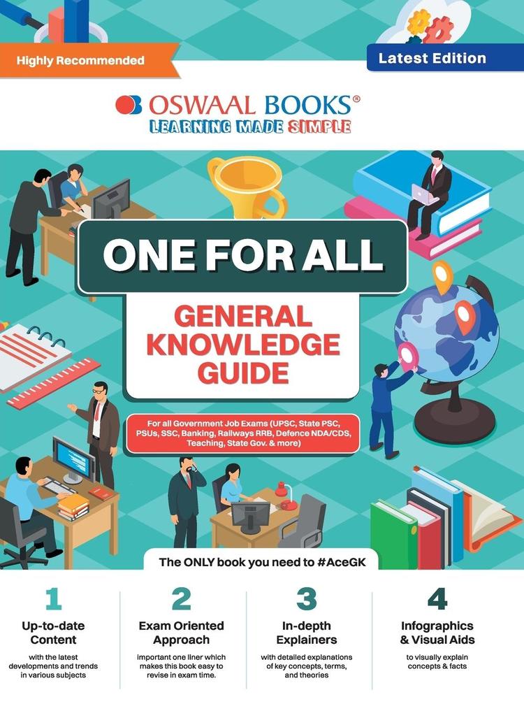 Oswaal One for all GK Guide English Medium (Latest Edition) For All Government Job Exams (UPSC State PSC PSUs SSC Banking Railways RRB Defence NDA/CDS Teaching State Govt. & More)