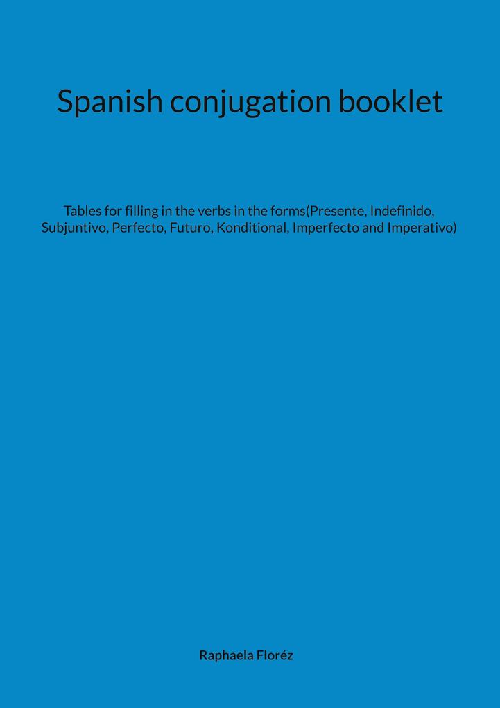 Spanish conjugation booklet