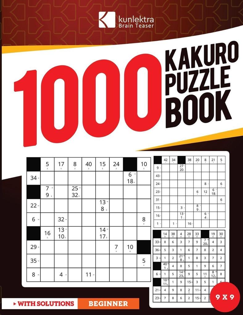 |Kunlektra Brain Teaser| 1000+ 9 x 9 Kakuro Puzzle Book for Adults