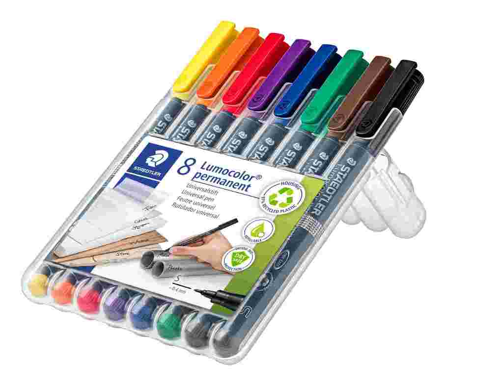 STAEDTLER -  Lumocolor permanent S 8 Farben ass., Multicolor