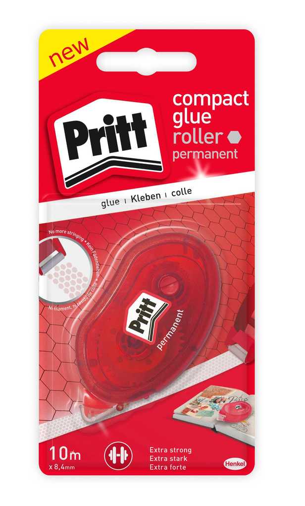 Pritt ZCGPB Glue Roller Compact Permanent 8.4mm x 10m Precise and ...