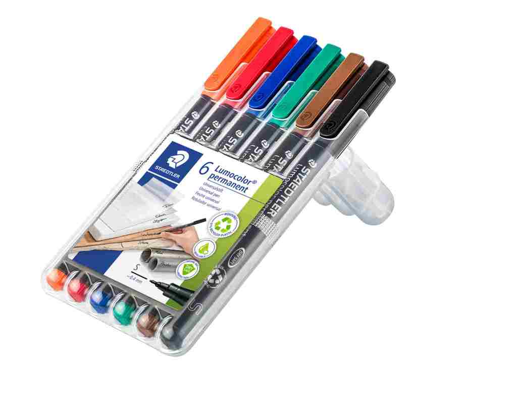 STAEDTLER Lumocolor permanent S 313-WP6 6 couleurs ass.