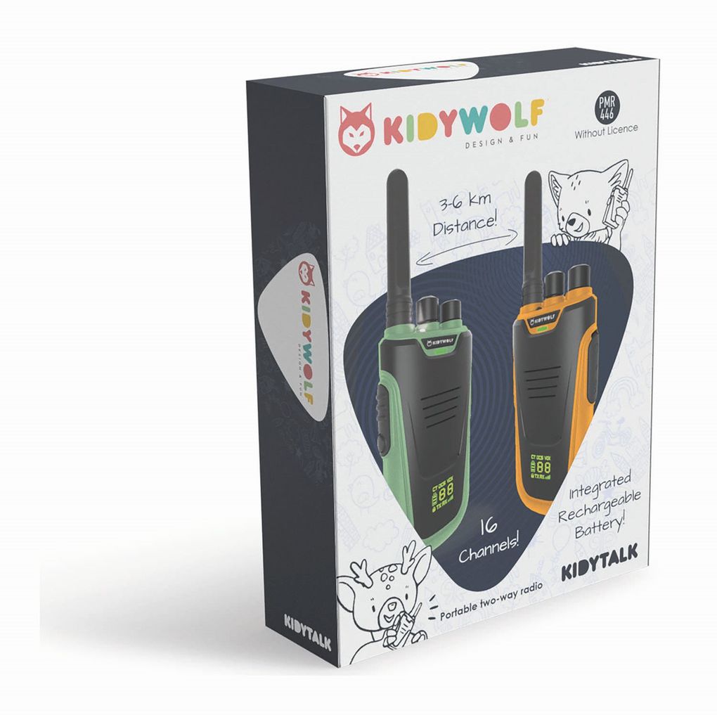 Talkie Walkie Kidywolf Kiditalk jaune et vert