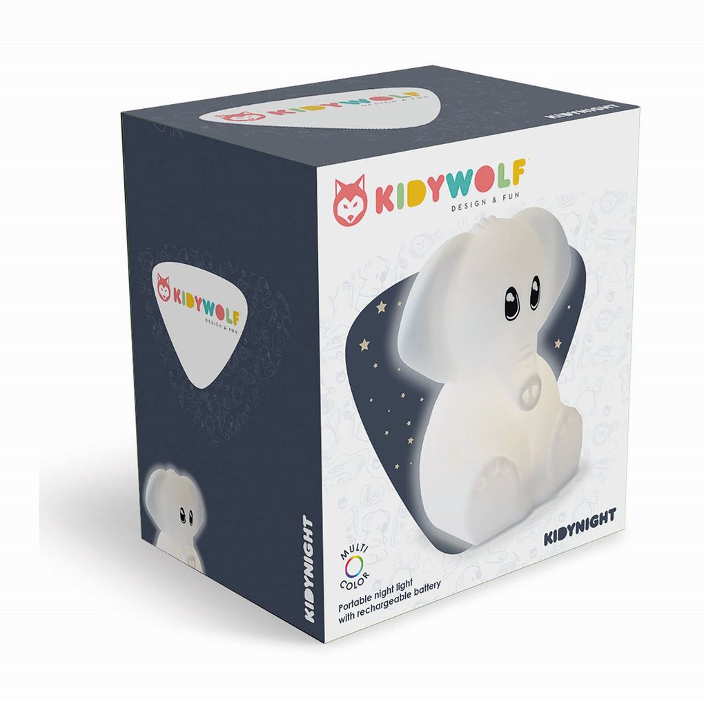 Kidywolf - Nachtlicht mit Farbwechsel Elefant 15cm