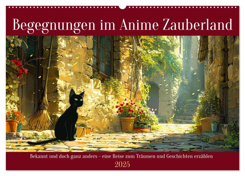 Begegnungen im Anime Zauberland (Wandkalender 2025 DIN A2 quer) CALVENDO Monatskalender