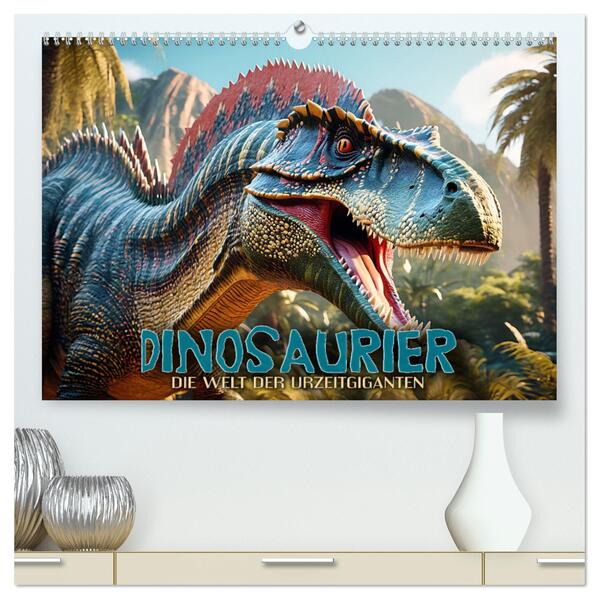 Dinosaurier - die Welt der Urzeitgiganten (hochwertiger Premium Wandkalender 2025 DIN A2 quer) Kunstdruck in Hochglanz