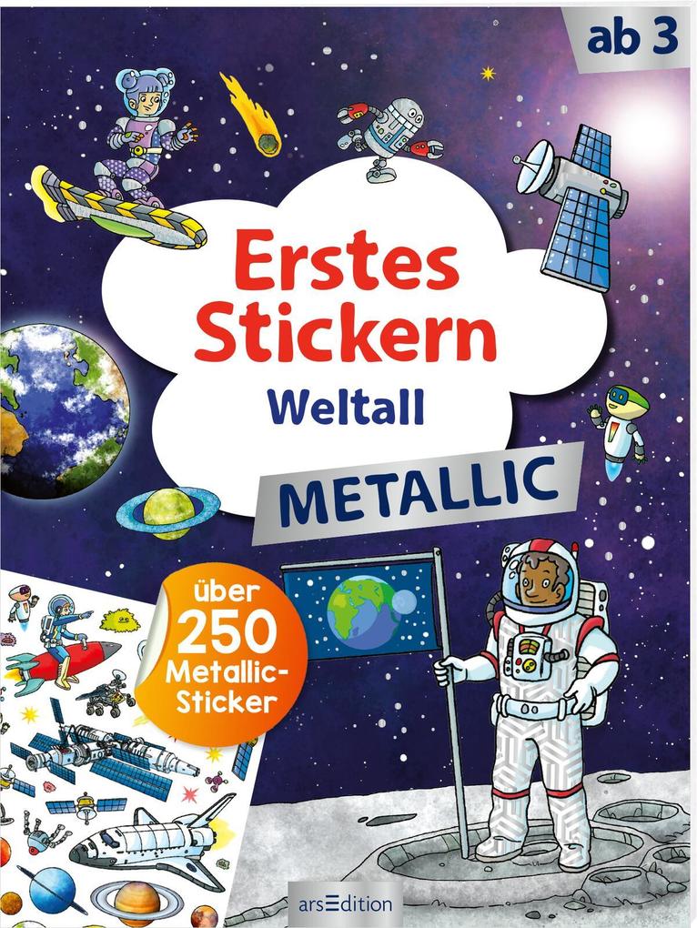 Ars Edition Erstes Stickern Metallic - Weltall - Bild 9