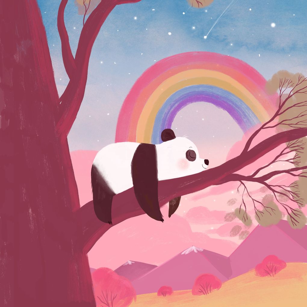 Mimi the panda and the sleepy rainbow