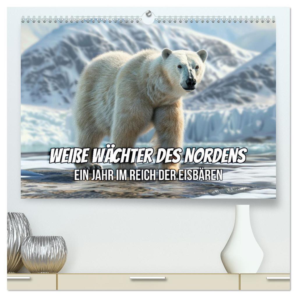 Weiße Wächter des Nordens: Ein Jahr im Reich der Eisbären (hochwertiger Premium Wandkalender 2025 DIN A2 quer) Kunstdruck in Hochglanz