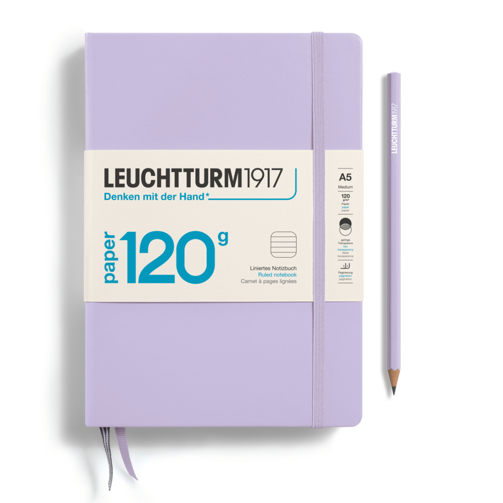 Notizbuch Medium (A5) EDITION 120 Hardcover 203 nummerierte Seiten Lilac liniert