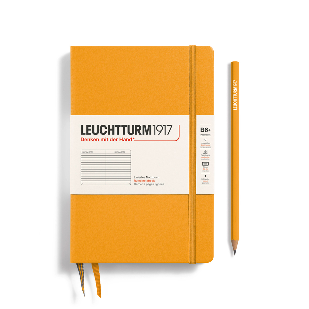 Leuchtturm1917 Notizbuch Paperback (B6+) Hardcover 219 Nummerierte Seiten Rising Sun Liniert