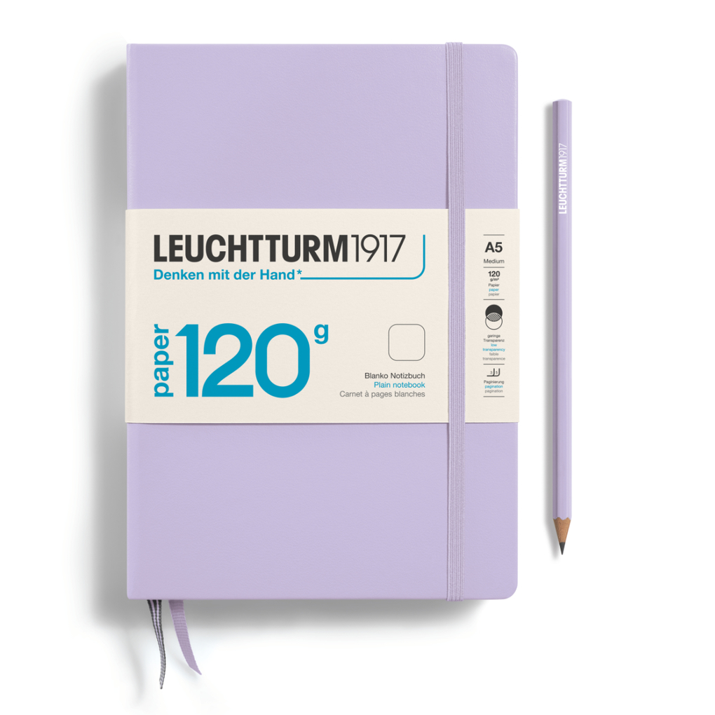 Notizbuch Medium (A5) EDITION 120 Hardcover 203 nummerierte Seiten Lilac blanko