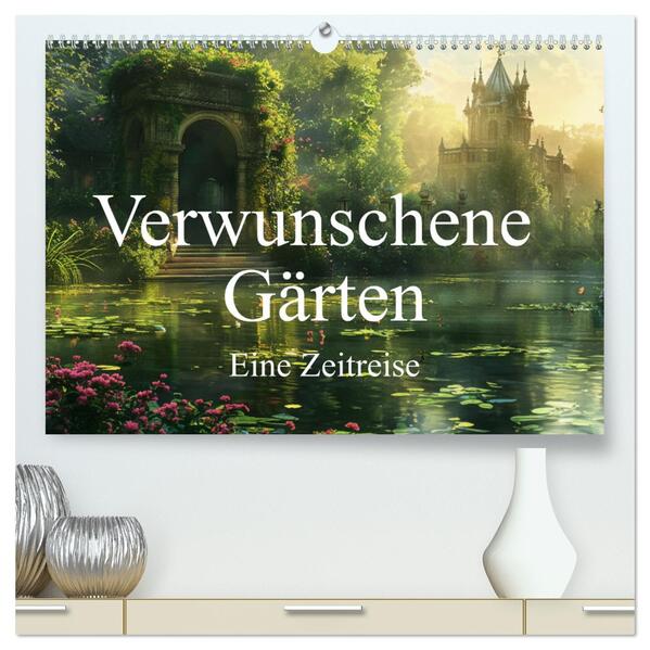 Verwunschene Gärten - Eine Zeitreise (hochwertiger Premium Wandkalender 2025 DIN A2 quer) Kunstdruck in Hochglanz