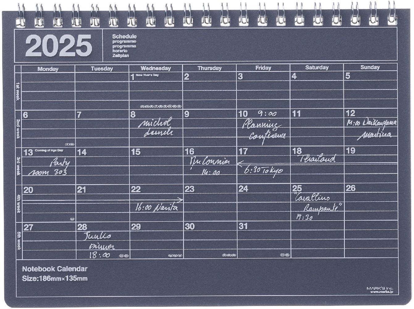 MARK‘S 2025 Tischkalender S // Black