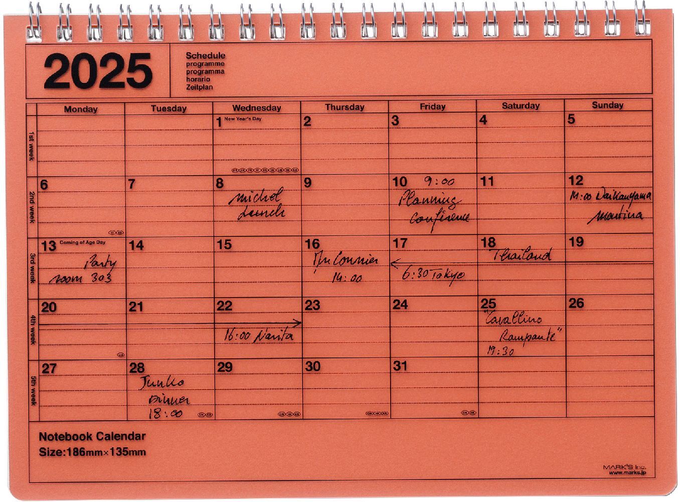MARK‘S 2025 Tischkalender S // Orange
