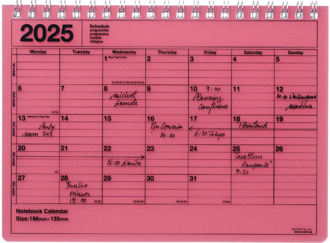 MARK‘S 2025 Tischkalender S // Red