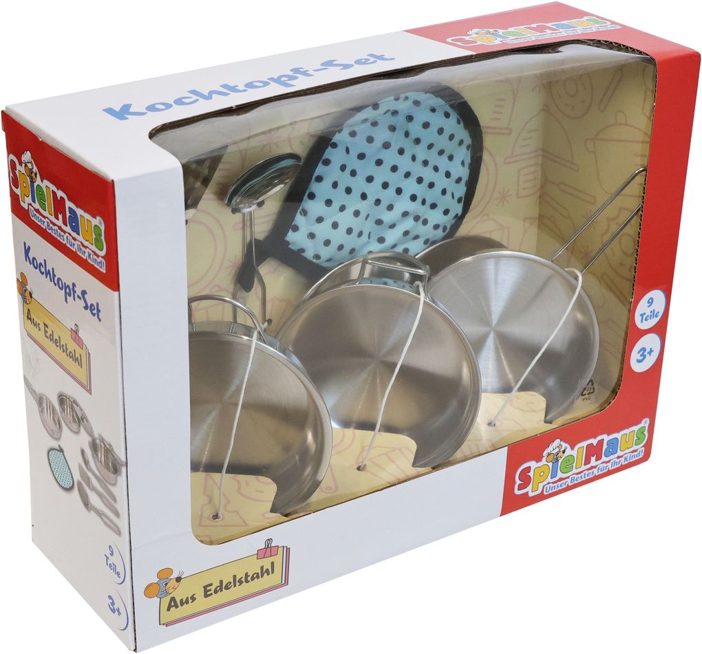 SpielMaus Küche Edelstahl Topfset 9-teilig