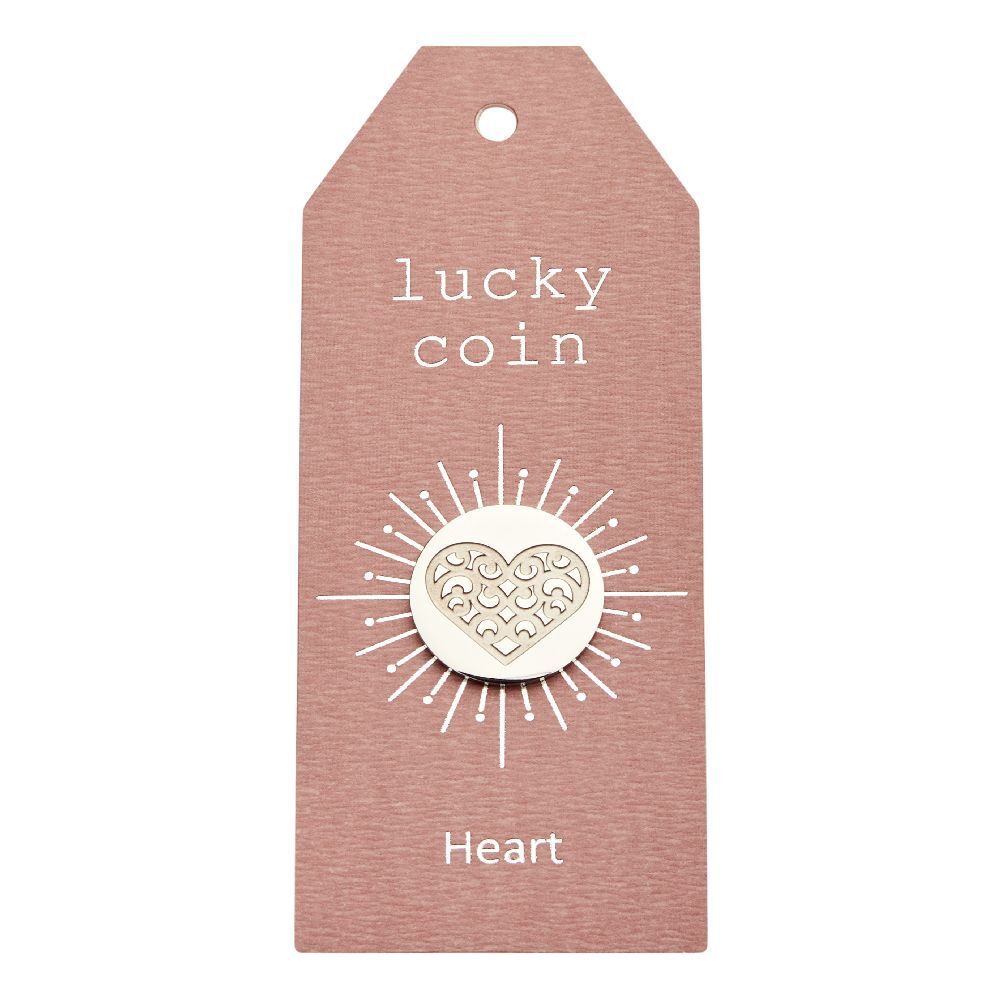 Münzen - lucky coin - Edelstahl - Herz