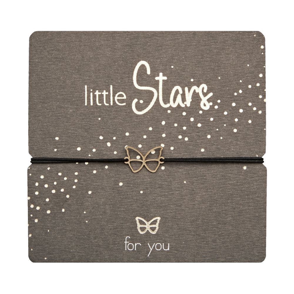 Armband - Little Stars - vergoldet - Schmetterling