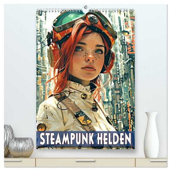 Steampunk Helden (hochwertiger Premium Wandkalender 2025 DIN A2 hoch) Kunstdruck in Hochglanz