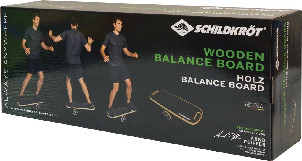 SCHILDKRÖT Balance Board Wave, aus Echtholz, schwarz
