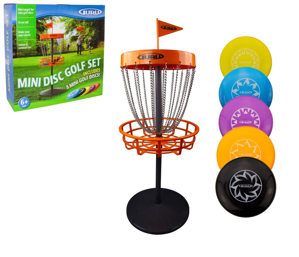 Schildkröt 970362 - Guru Mini Disc Golf Set Disc Golf Mini Basket Set Frisbeegolf-Korb inkl. 5 Mini-Discs