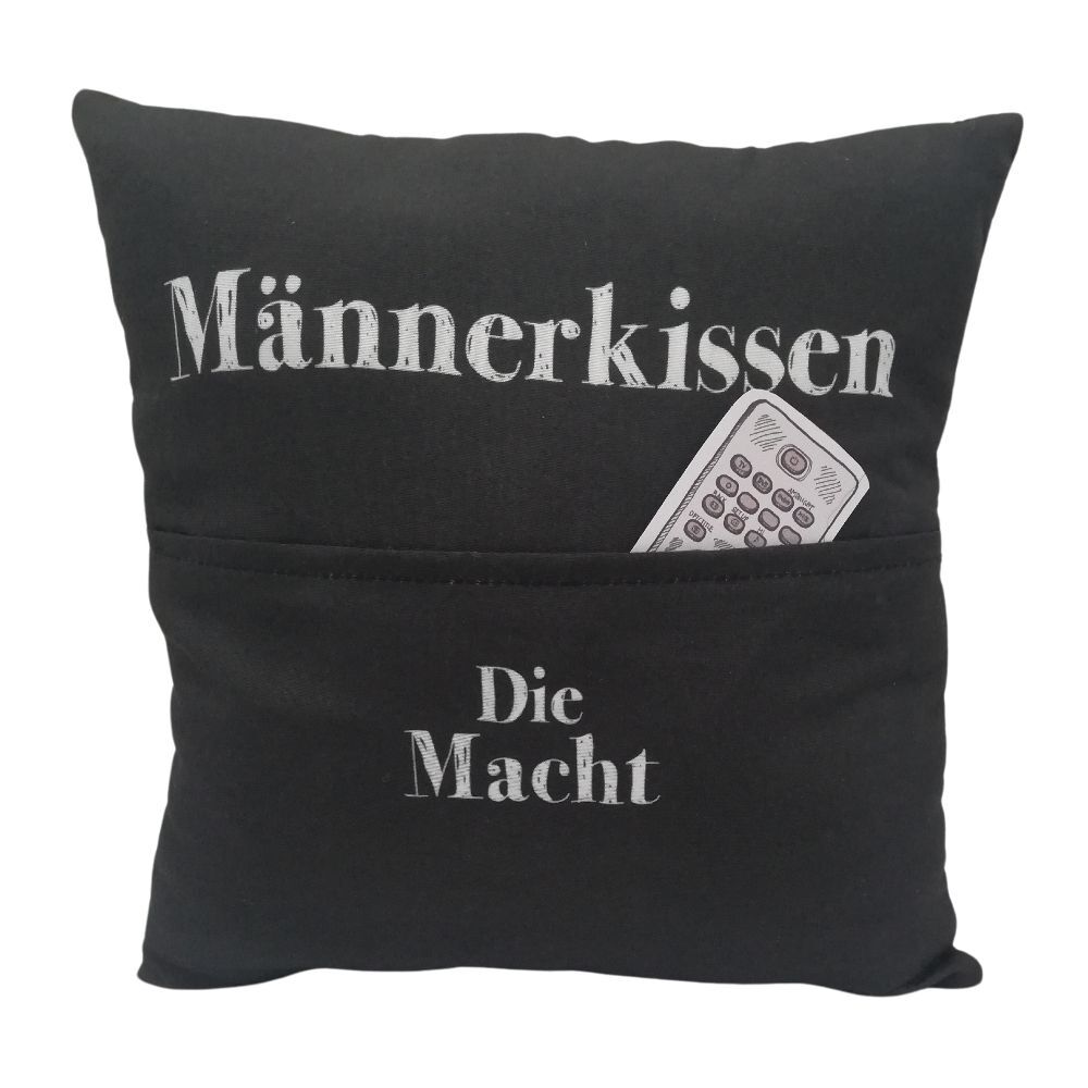 Kissen 25 x 25 cm mit Tasche Männerkissen