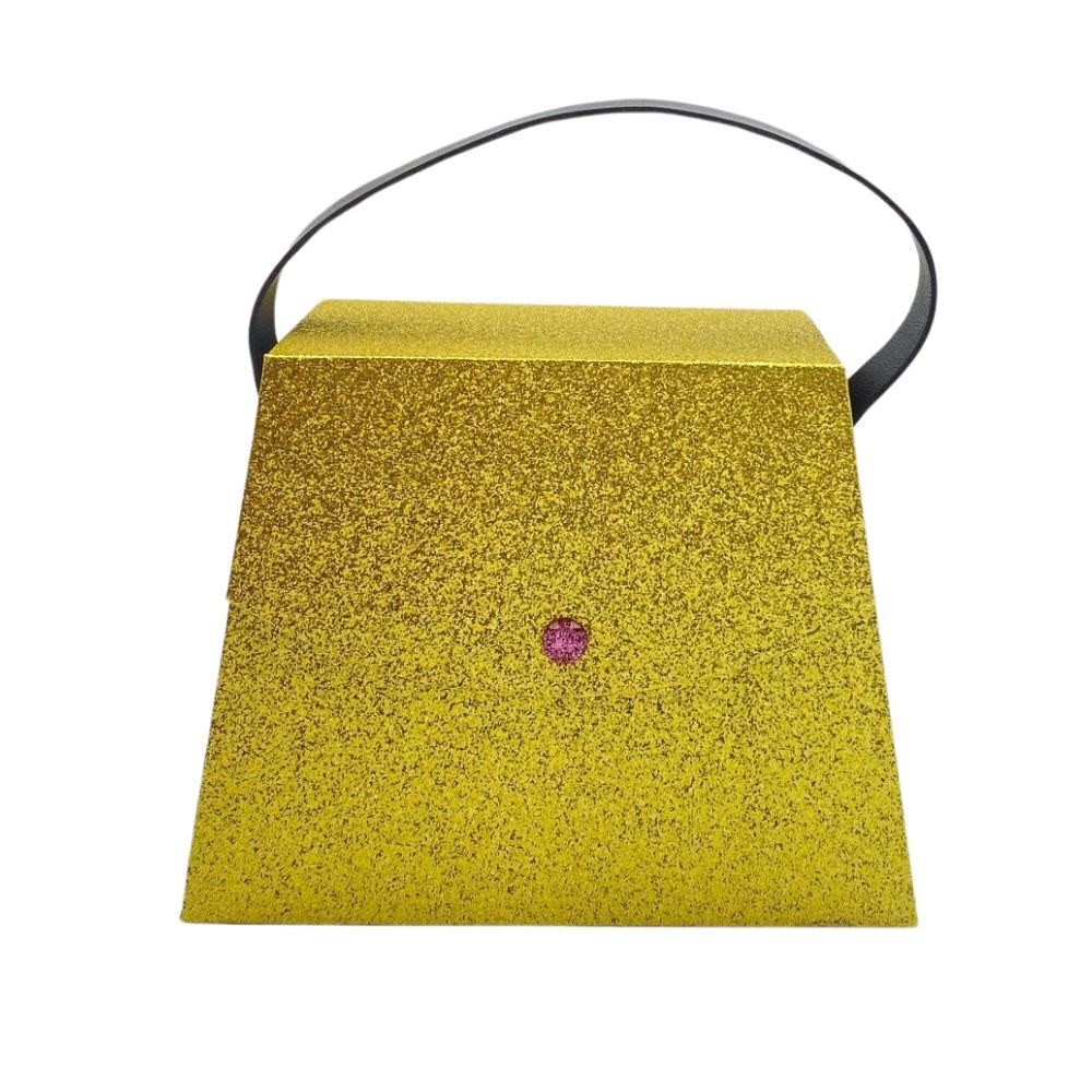 Geschenkschachtel Handtasche gold sparkle