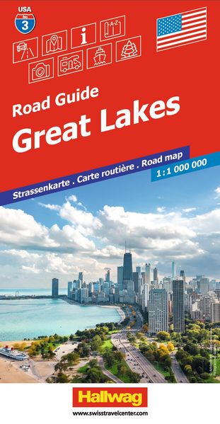 Hallwag Strassenkarte USA Great Lakes 1:1 Mio.