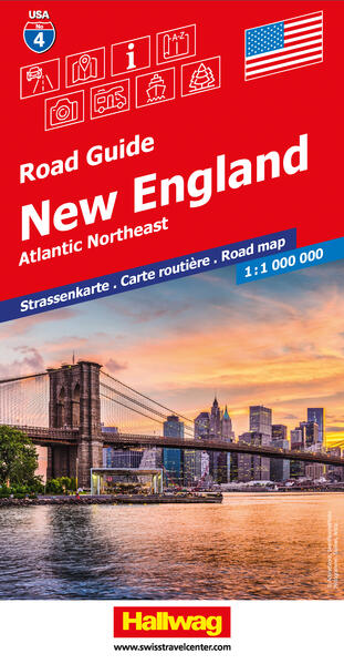 New England Strassenkarte 1:1 Mio. Road Guide Nr. 4