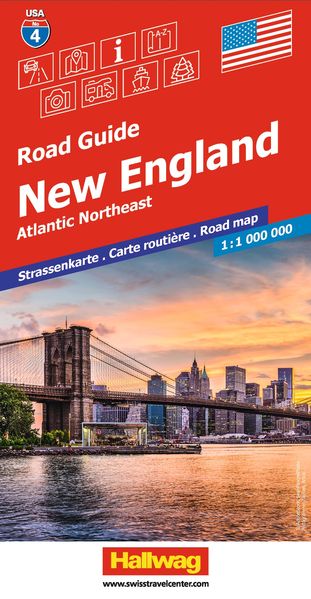 Hallwag Strassenkarte USA New England 1:1 Mio.