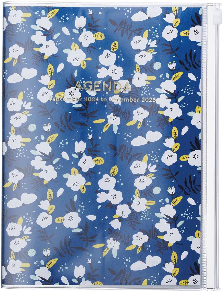 MARK‘S 2024/2025 Taschenkalender A5 vertikal Flower Pattern // Navy
