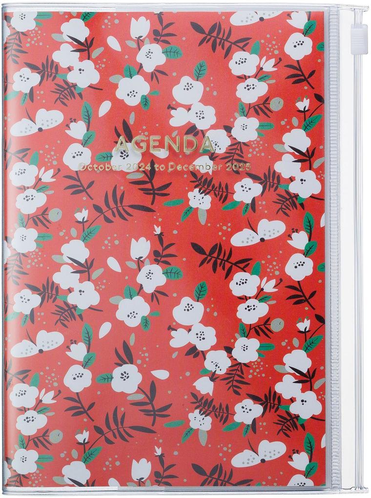 MARK‘S 2024/2025 Taschenkalender B6 vertikal Flower Pattern // Red